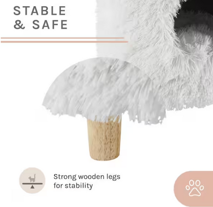 Rocket 18 in. White Cat Tree Cylinder