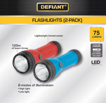 75 Lumens Flashlight (2-Pack)