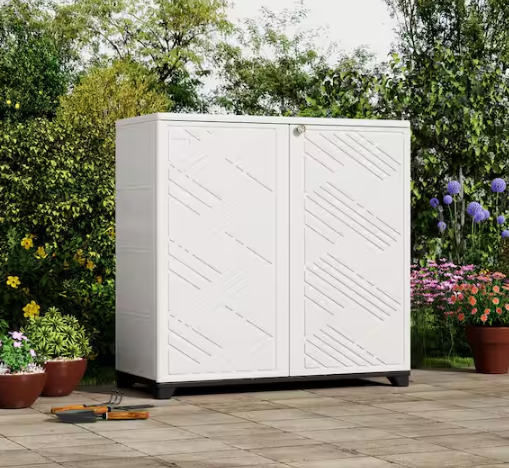 Outdoor Storage Locker Resin Large Waterproof 80 Gal. Deck Box