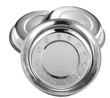 6 Piece 18/10 Stainless Steel Round Plates