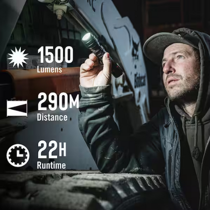 G65R 1500 Lumens Waterproof Rechargeable LED Professional Flashlight