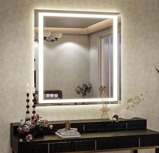 40 in. W x 40 in. H LED Lighted Square Bathroom Vanity Wall Mirror