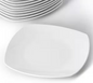 12-Piece Square Porcelain Large Dinner Plates in White