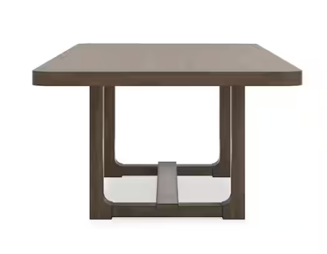 Transitional Brown Wood 46 in. Trestle Extendable Dining Table