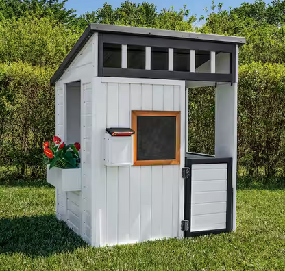 Caraway Cottage Outdoor White Cedar Wood Playhouse