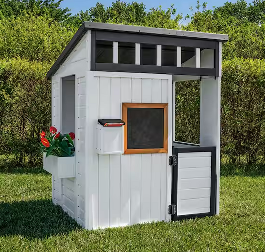 Caraway Cottage Outdoor White Cedar Wood Playhouse