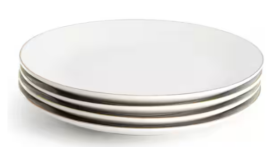 Ogalla 4-Piece Fine Ceramic 10.5 in. Dinner Plate Set