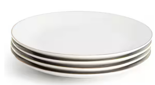Ogalla 4-Piece Fine Ceramic 10.5 in. Dinner Plate Set