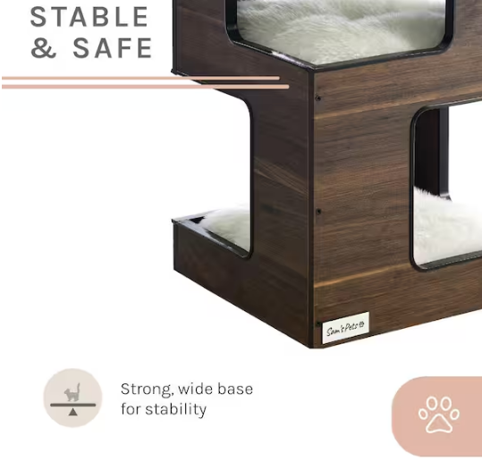 23.5 in. Escher Cat Tree in Dark Walnut