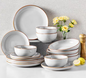 16-Piece Gray Stoneware Dinnerware Set