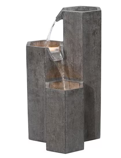 3-Tier Hexagonal Columns Fountain with LED Lights