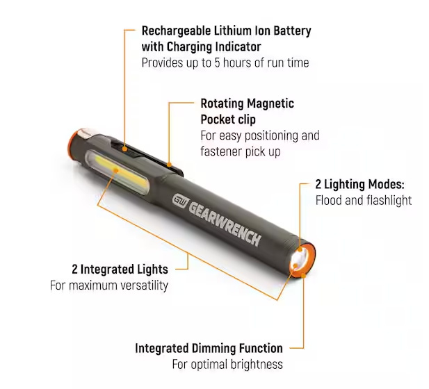 300 Lumen USB-C Rechargeable Aluminum Pen Light