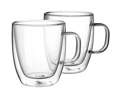 12.5 oz. Clear Glass Coffee Mug (Set of 2)