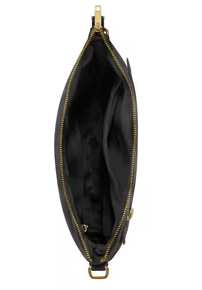 Black Leather Cross-Body Tote Bag