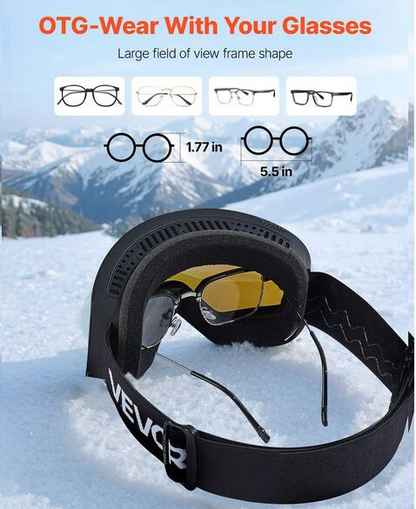 Magnetic Cylindrical Ski Goggles