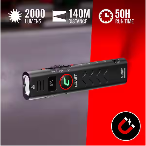 2000 Lumens Battery Powered Rechargeable Flashlight