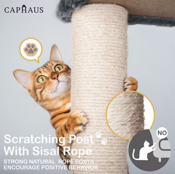 Dark Grey Cat Tower for Indoor Cats