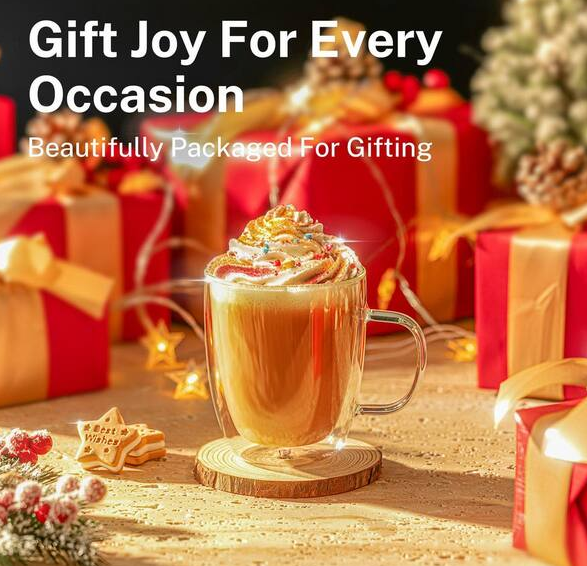 12.5 oz. Clear Glass Coffee Mug (Set of 2)