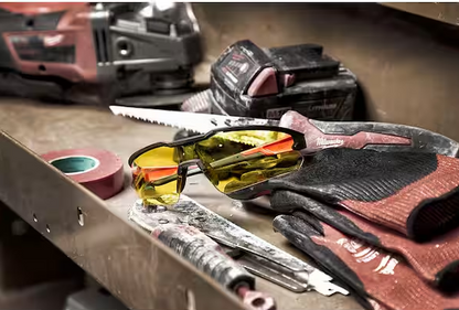 Safety Glasses with Yellow Anti-Scratch Lenses (4-Pack)