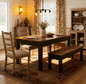 3-Piece Rectangle Dark Brown Wood Top Dining Table Set