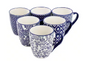 6-Piece 12 oz. Assorted Design Stoneware Mug Set