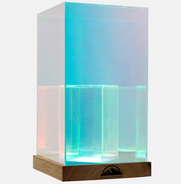 White Rectengle Glass Desk Lamp 4.8 in.