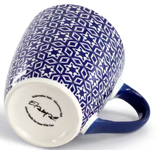 6-Piece 12 oz. Assorted Design Stoneware Mug Set