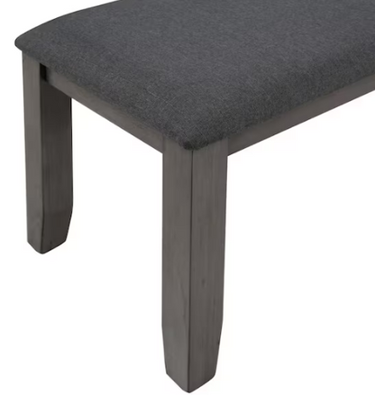 6-Piece Gray Rustic Wood Dining Set with Bench