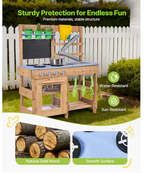 Wood Outdoor Play Kitchens with Stoves