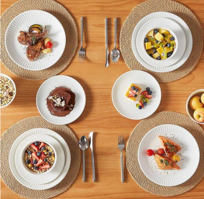 12-Piece White Porcelain Dinnerware Set