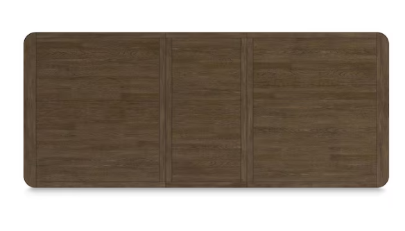 Transitional Brown Wood 46 in. Trestle Extendable Dining Table