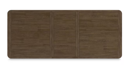 Transitional Brown Wood 46 in. Trestle Extendable Dining Table