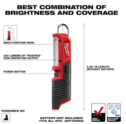 M12 12-Volt Lithium-Ion Cordless 220-Lumen LED Stick Light