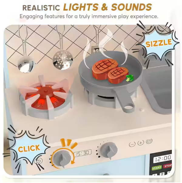 Wooden Play Kitchen for Kids