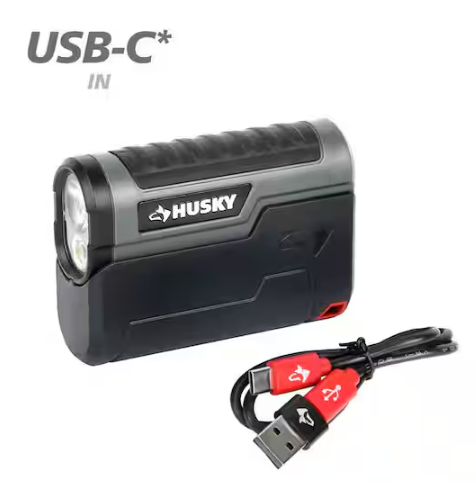 500-Lumens Compact Rechargeable Flashlight with Base Holster