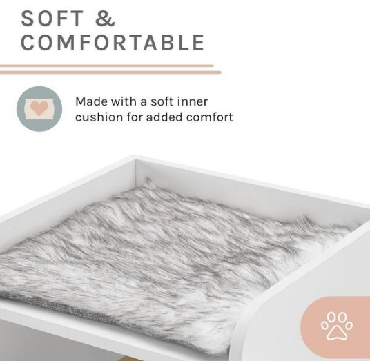 Becky 32 in. White Cat Tree Bookshelf