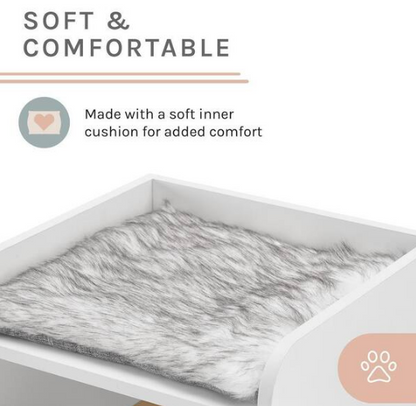 Becky 32 in. White Cat Tree Bookshelf