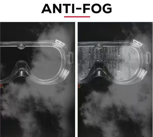 Clear Chemical Splash Resistant 4-Vent Safety Goggles