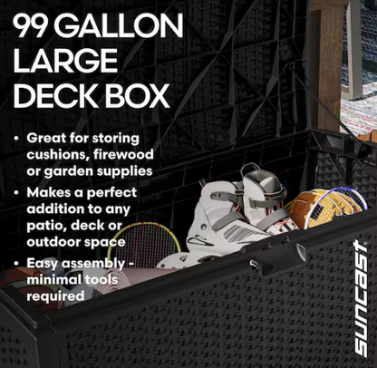 99 Gal. Weather Resistant Plastic Resin Deck Box