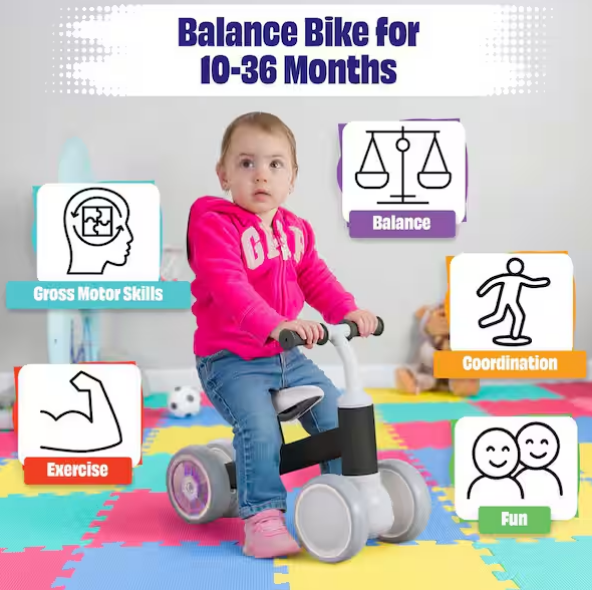 10-36 Month Baby Balance Bike, Black