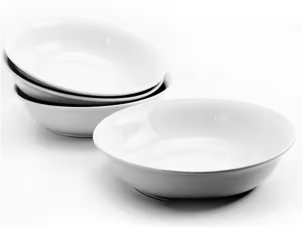 White Wide Rim Dinner and Serving Bowls (Set of 4)