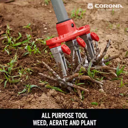 Steel Tines with Red Comfort Grip Garden Disc Cultivator