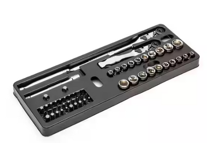 SAE/Metric Slim Flex-Head Ratchet and Socket Mechanics Tool Set