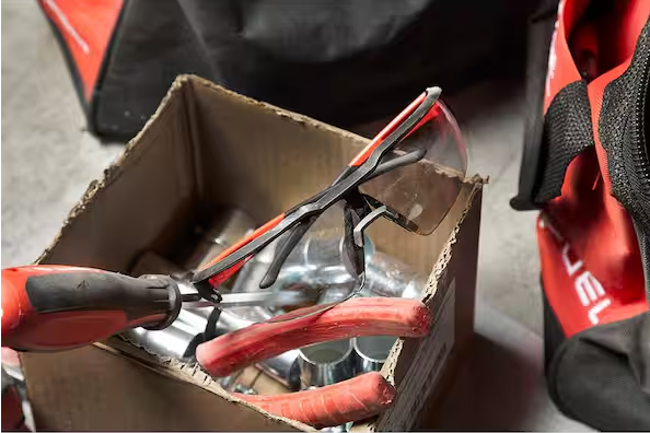 Safety Glasses with Gray Anti-Scratch Lenses (4-Pack)