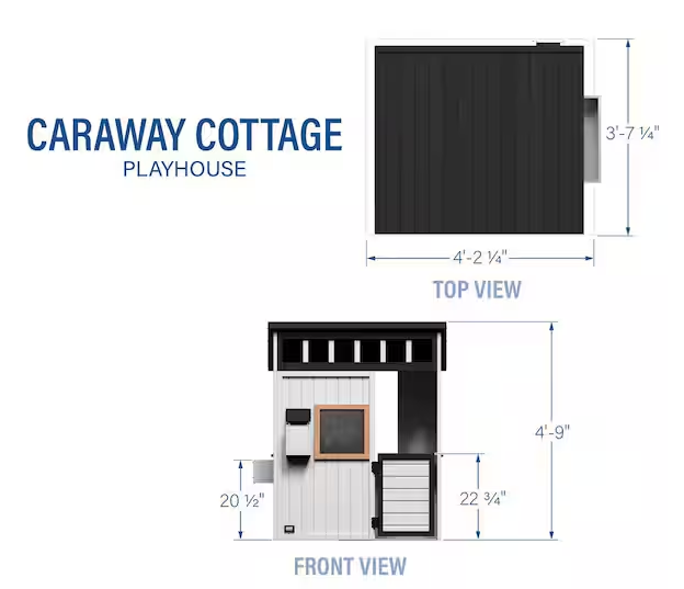 Caraway Cottage Outdoor White Cedar Wood Playhouse