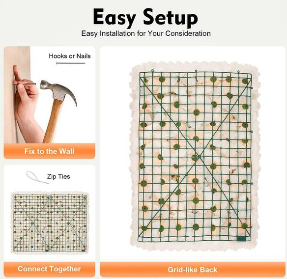 Artificial Floral Wall Panel Silk Rose Backdrop Decor