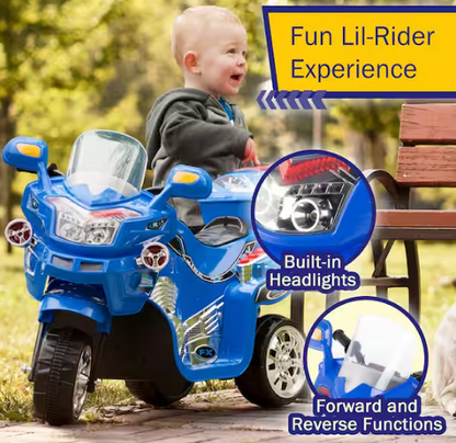3-Wheel Ride on Toy with Reverse, Sounds, and Headlights