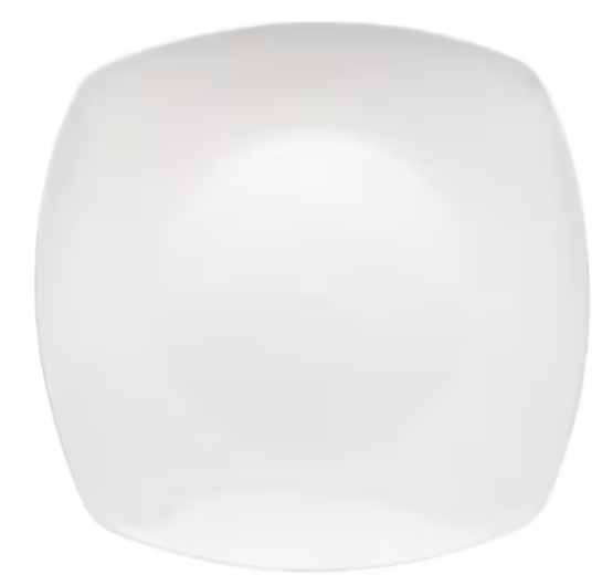 12-Piece Square Porcelain Large Dinner Plates in White