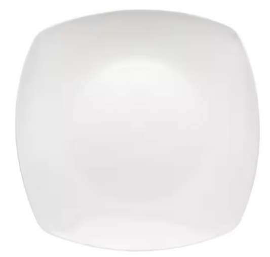 12-Piece Square Porcelain Large Dinner Plates in White