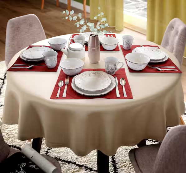 16-Piece Casual White Stoneware Dinnerware Set